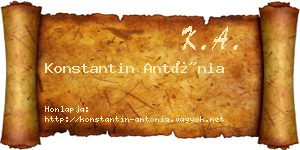 Konstantin Antónia névjegykártya